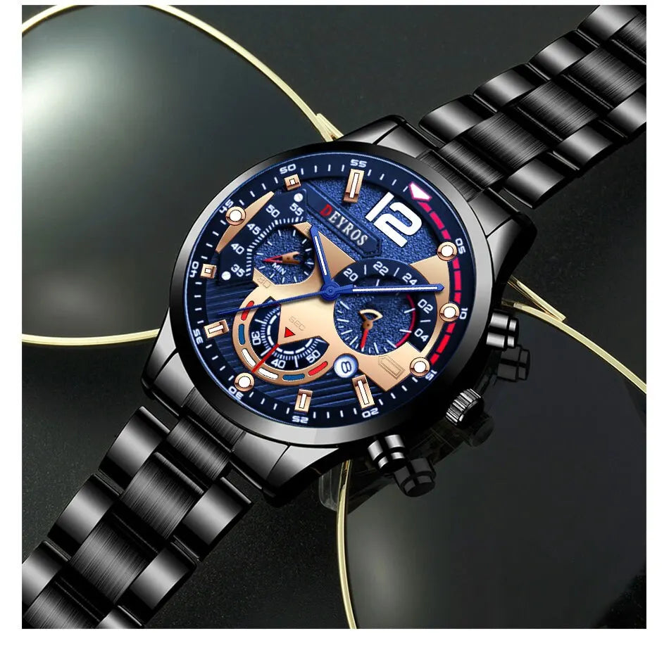 Fashion Mens Stainless Steel Watches Luxury Quartz - Product Image 13