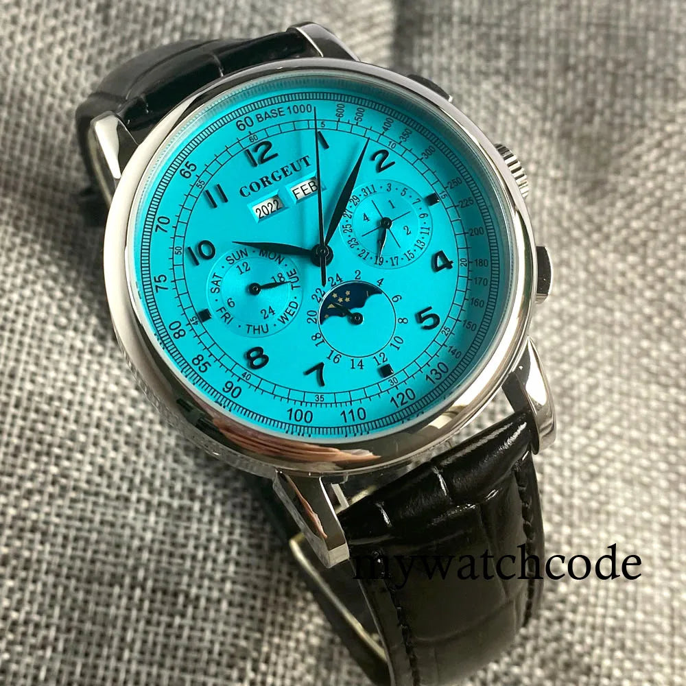 vastara - corgeut horizon master moonphase automatic watch watch 47 - casual unisex timepiece with stainless steel (USA)