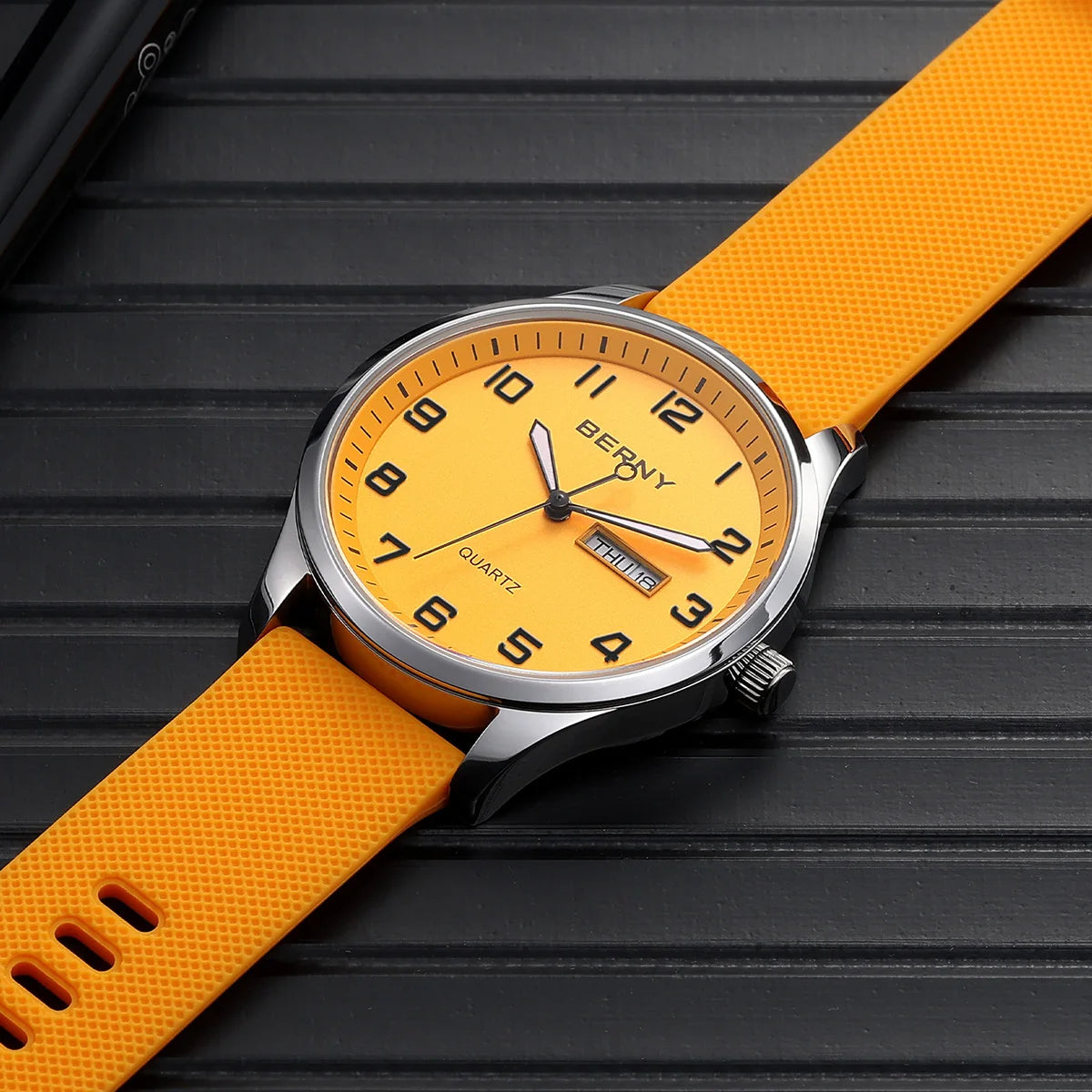 vastara sapphire silicone sapphire berny es for casual sports es soft silicone strap big dial calendar week easy read watch