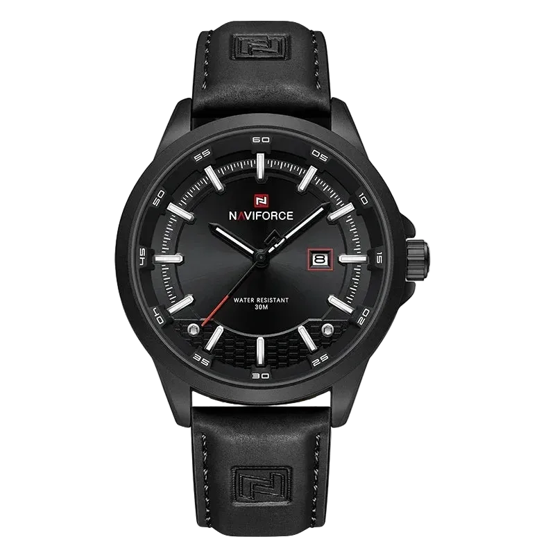 vastara naviforce classic alloy case leather band es business calendar clock gift reloj hombre watch 25 - business unisex