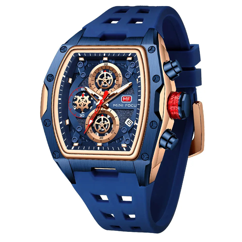unisex classic watch vastara chronograph mini focus blue military sport watch - daily wear timepiece with blue dial (USA)