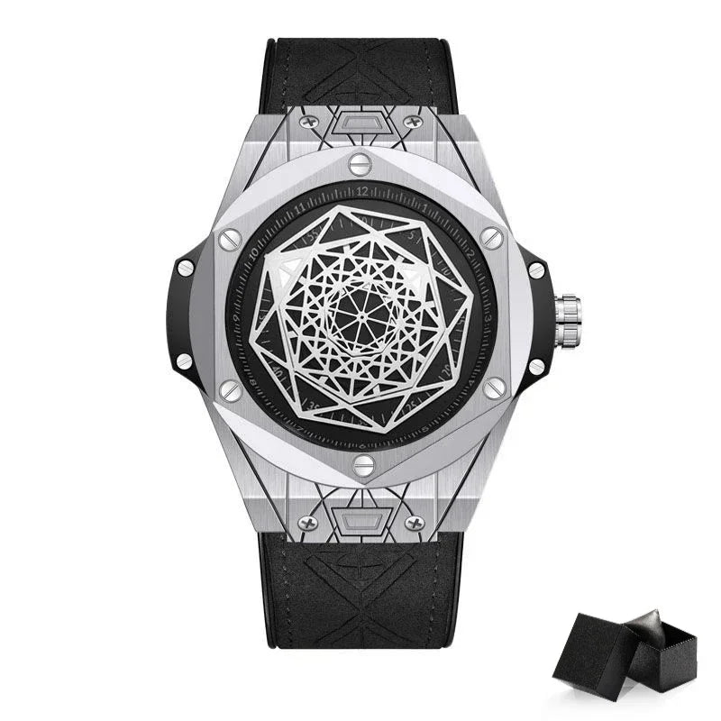 Unique Design Rotating Star Men's Watches Silver - Product Image 15