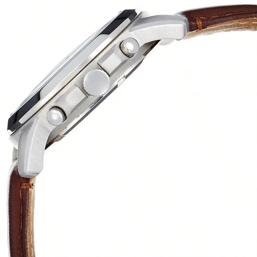 vastara - fossil watch men three-hand quartz watch with stainless steel case watch detail - quartz movement movement,