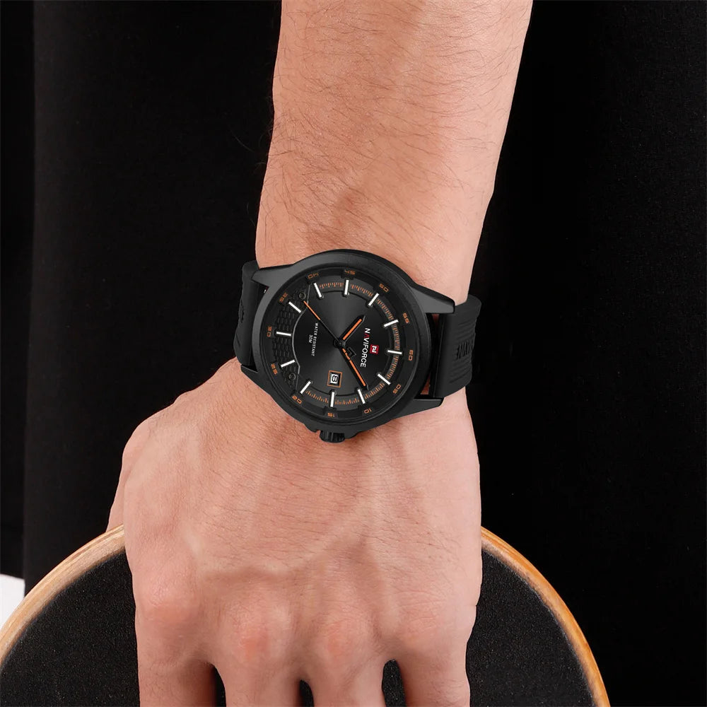 vastara naviforce sport military auto date silicone rubber original clock 9248 watch 22 - classic unisex timepiece with