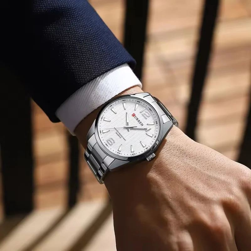 unisex business watch vastara 8434 's night light business stainless steel strap s gift reloj hombre - business timepiece