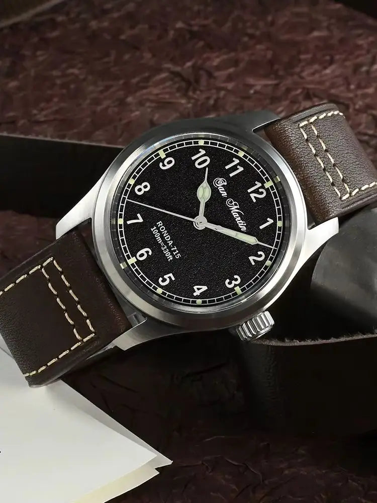 San Martin mm Ronda Quartz Watch Men Simple - Product Image 3