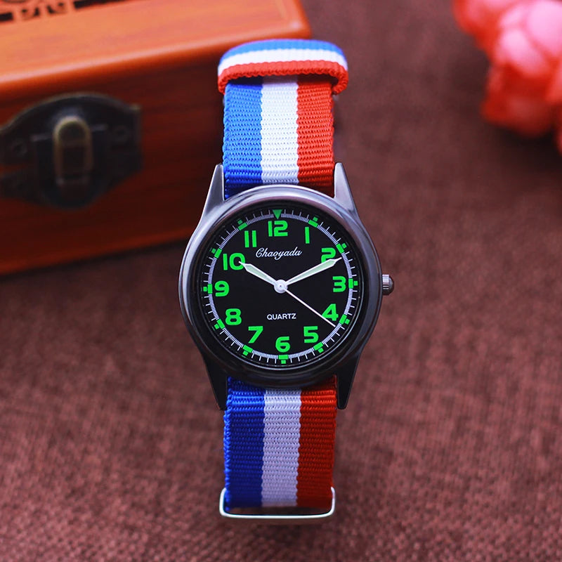 Chaoyada Woman Man Color Stripe Canvas Strap Wrist - Product Image 26