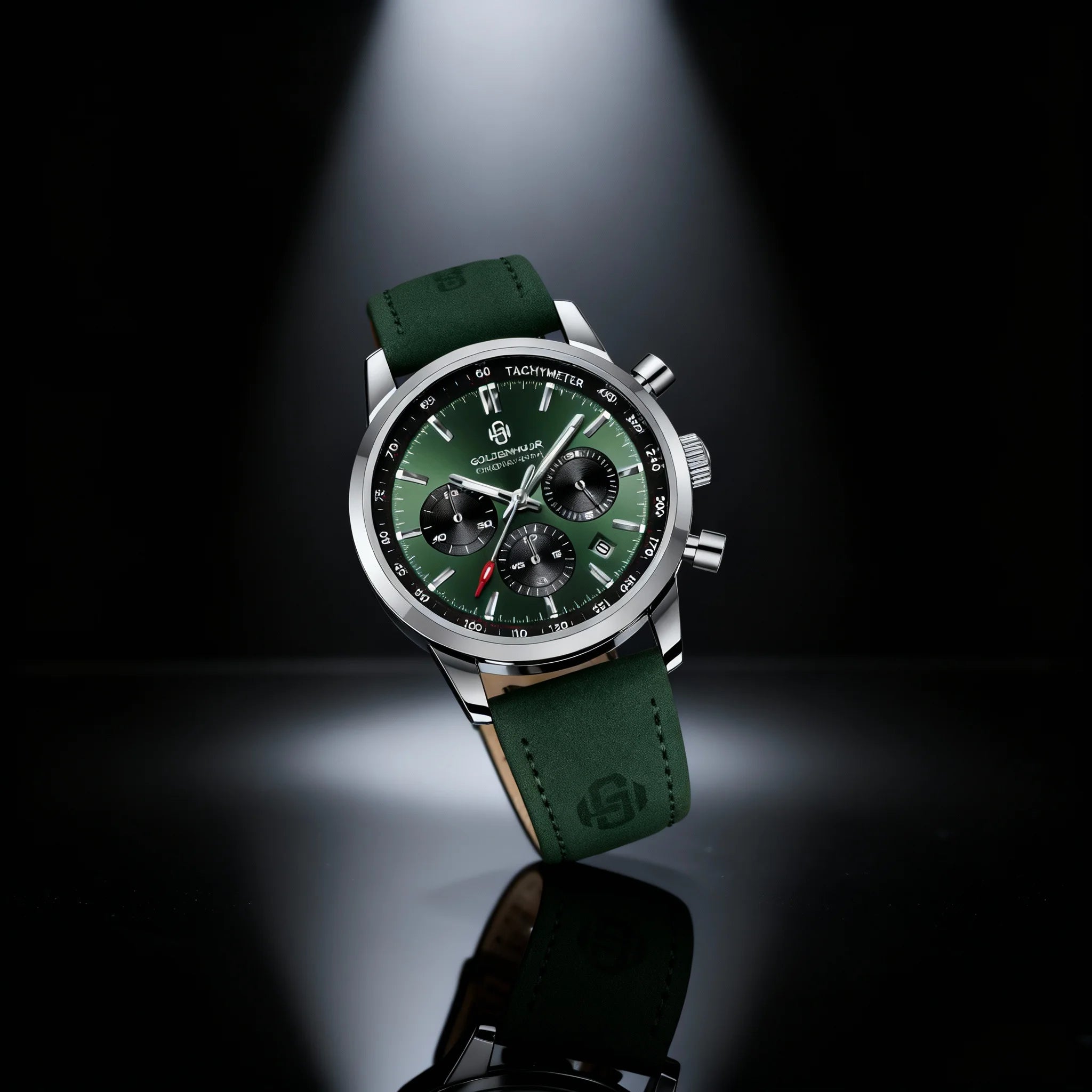 Green dial, multifunctional, calendar, high-end - Premium Quality Product