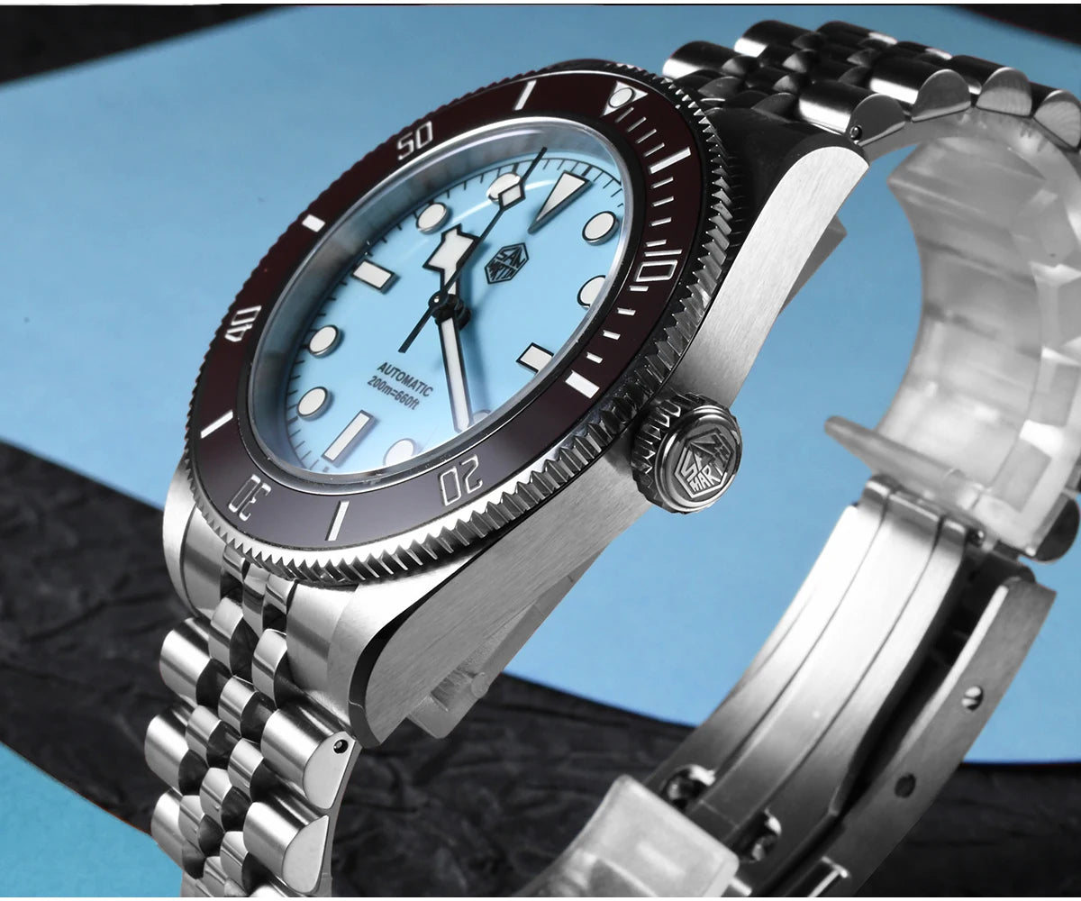 San Martin mm Diver Watch Enamel Dial Light Blue - Product Image 9