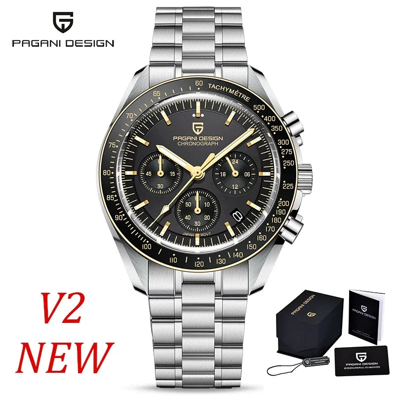 vastara sapphire pagani design s es chronograph sport stainless steel clock relogio watch 59 - classic unisex timepiece with