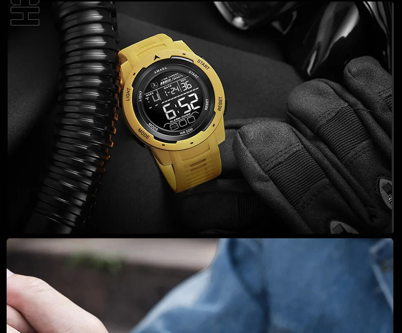 vastara smael 8105 digital es sports led wristes 's 50m digital light stop for watch 25 - sports unisex timepiece with