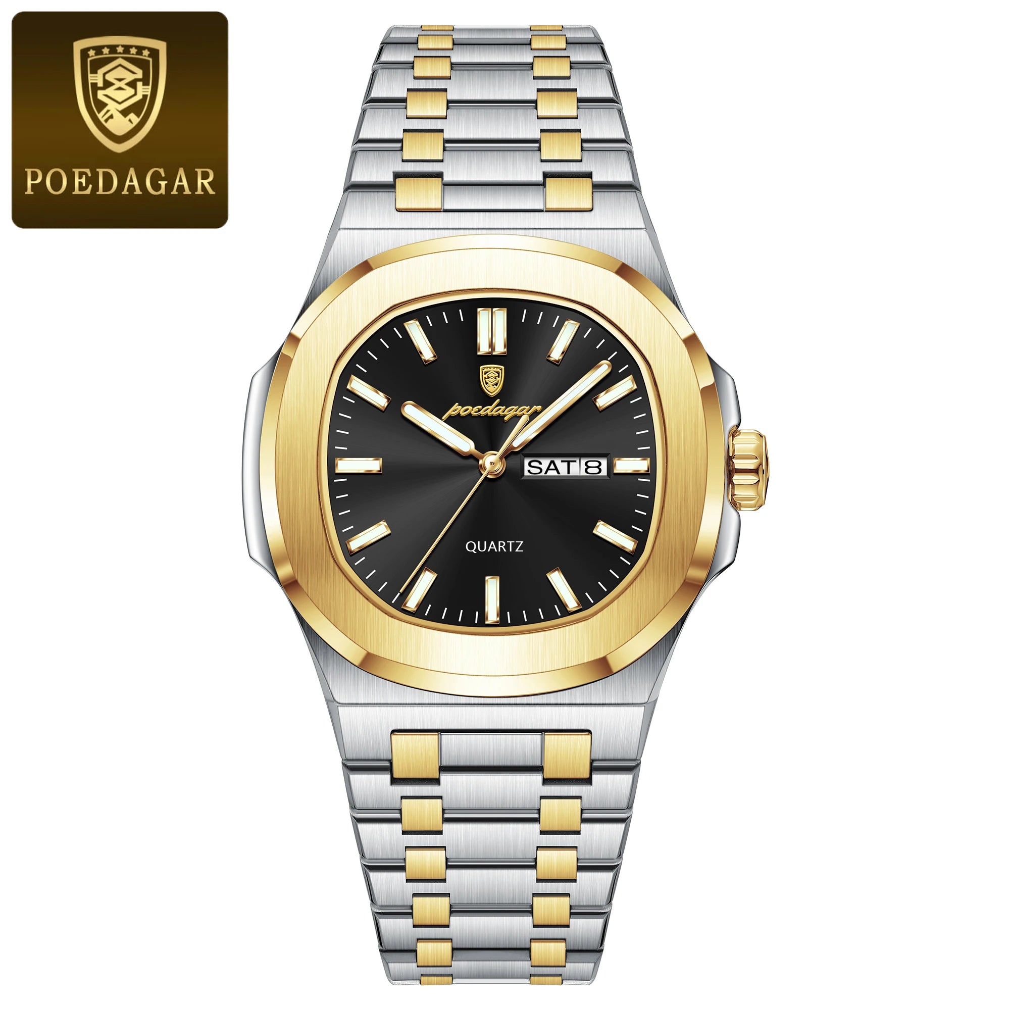 vastara poedagar square s es luminous watch 15 - classic unisex timepiece with stainless steel (USA)