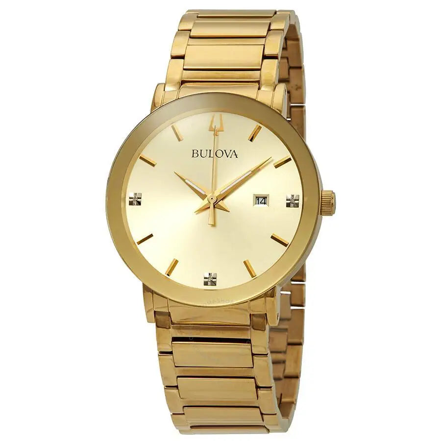 Bulova | Diamond Gold Dial Men's Watch D - Luxury Watch with precision timepiece