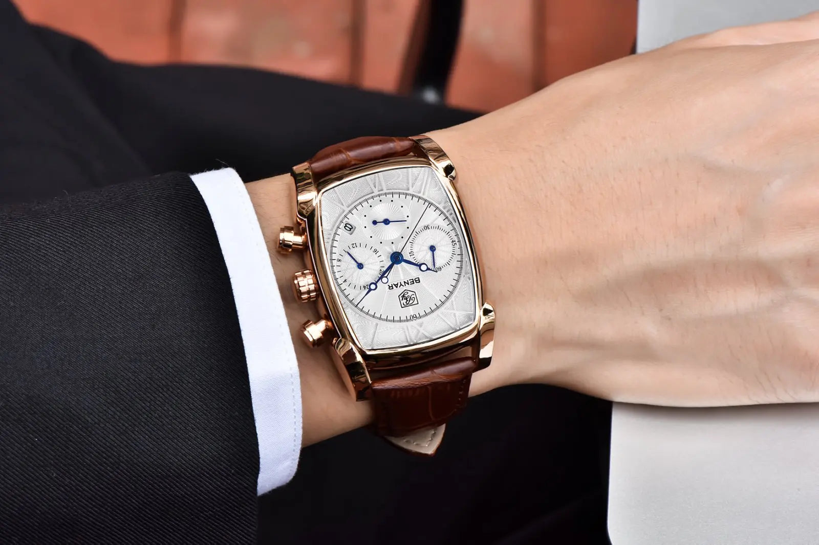 vastara relogio masculino s es chronograph leather military sport rectangle watch 16 - classic unisex timepiece with