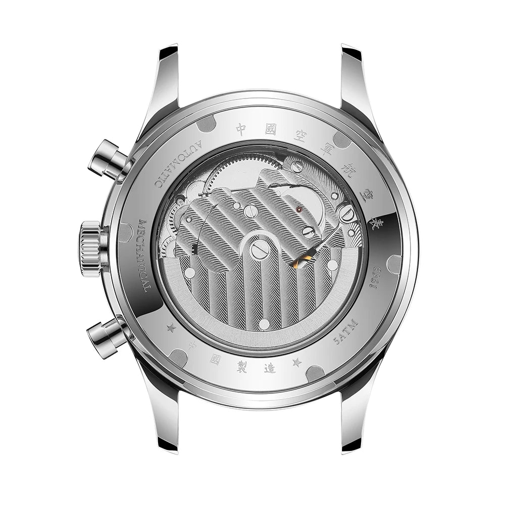 VASTARA vastara seakoss 1963 with seagull st1654 24h-hour display air force pilot calendar unisex timepiece - stainless