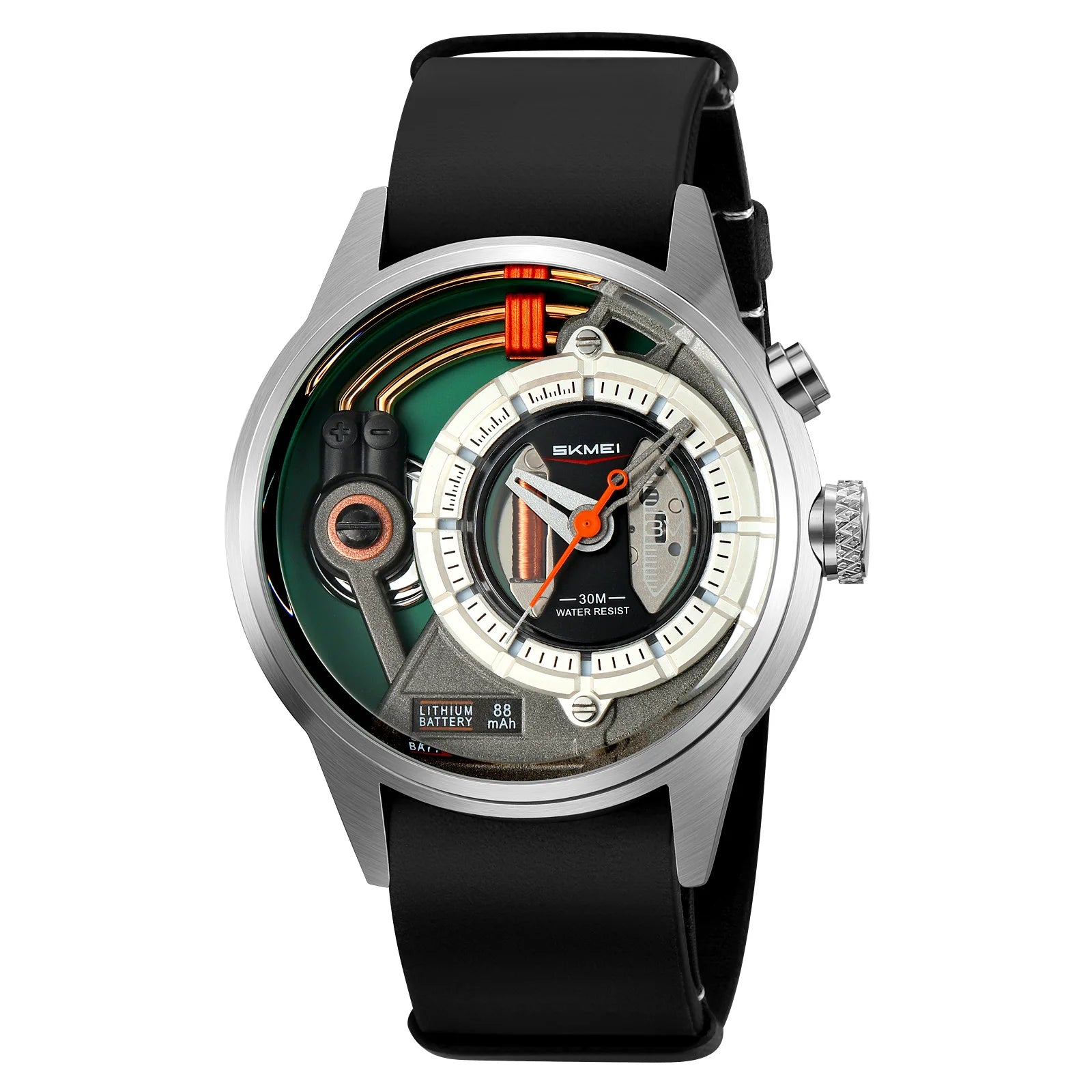 vastara skmei s genuine leather business elites alloy es s casual wristes display clock 2333 watch 27 - casual unisex