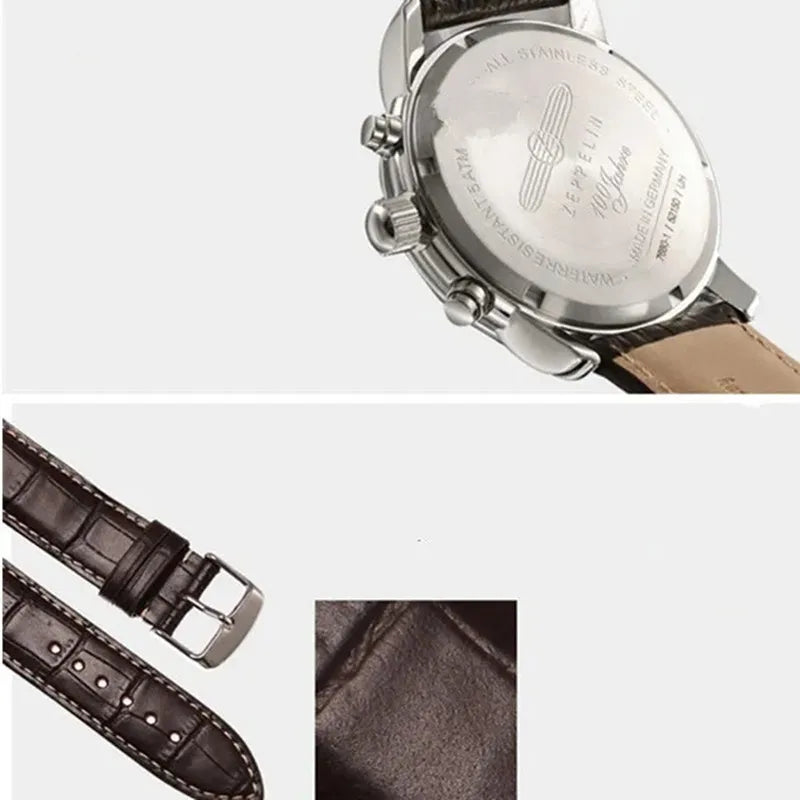 vastara s leather band zeppelin airship business - genuine leather genuine leather watch 9 - business unisex timepiece with