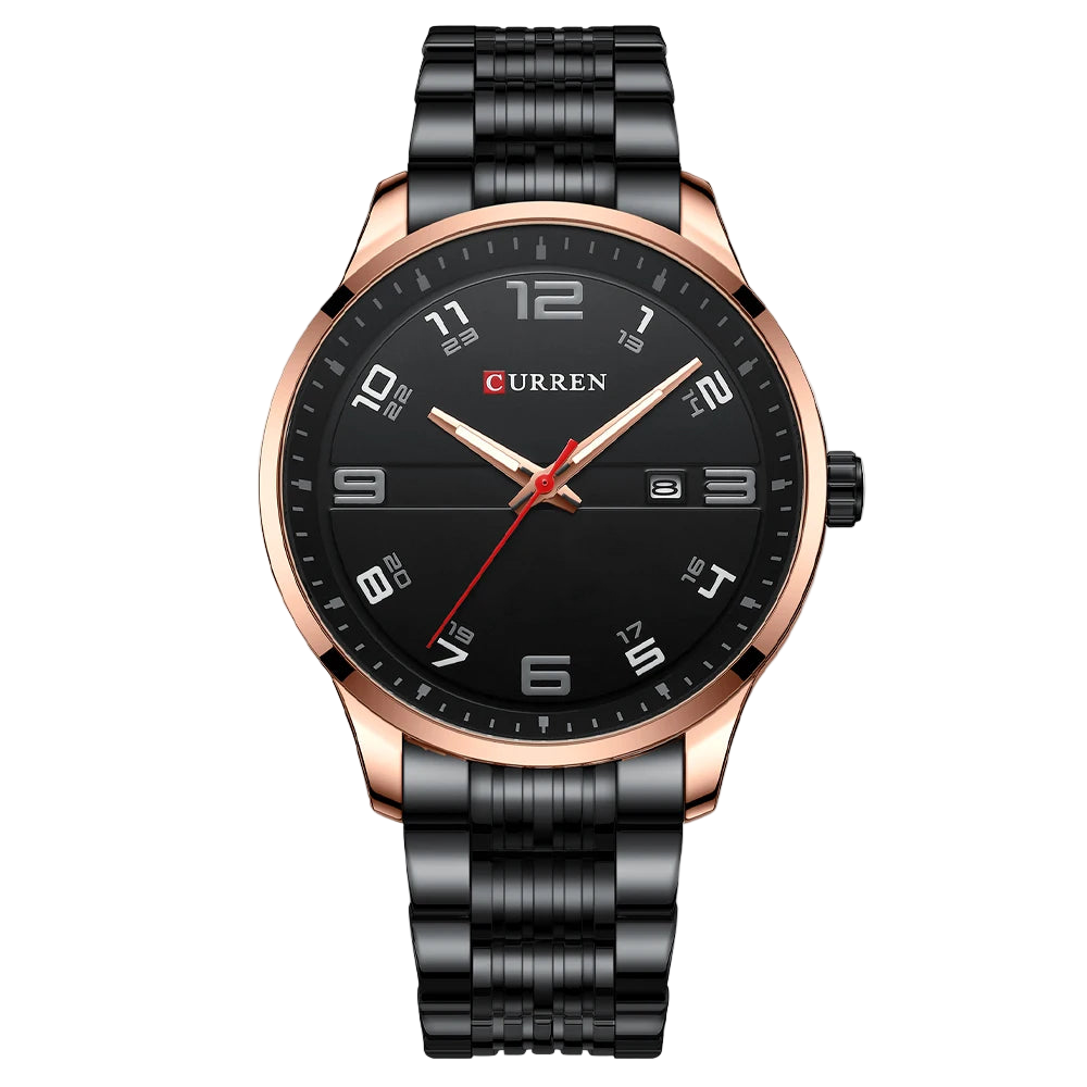 vastara men's automatic watch steel date luminous 42mm - modern unisex watch with stainless steel in white stainless steel