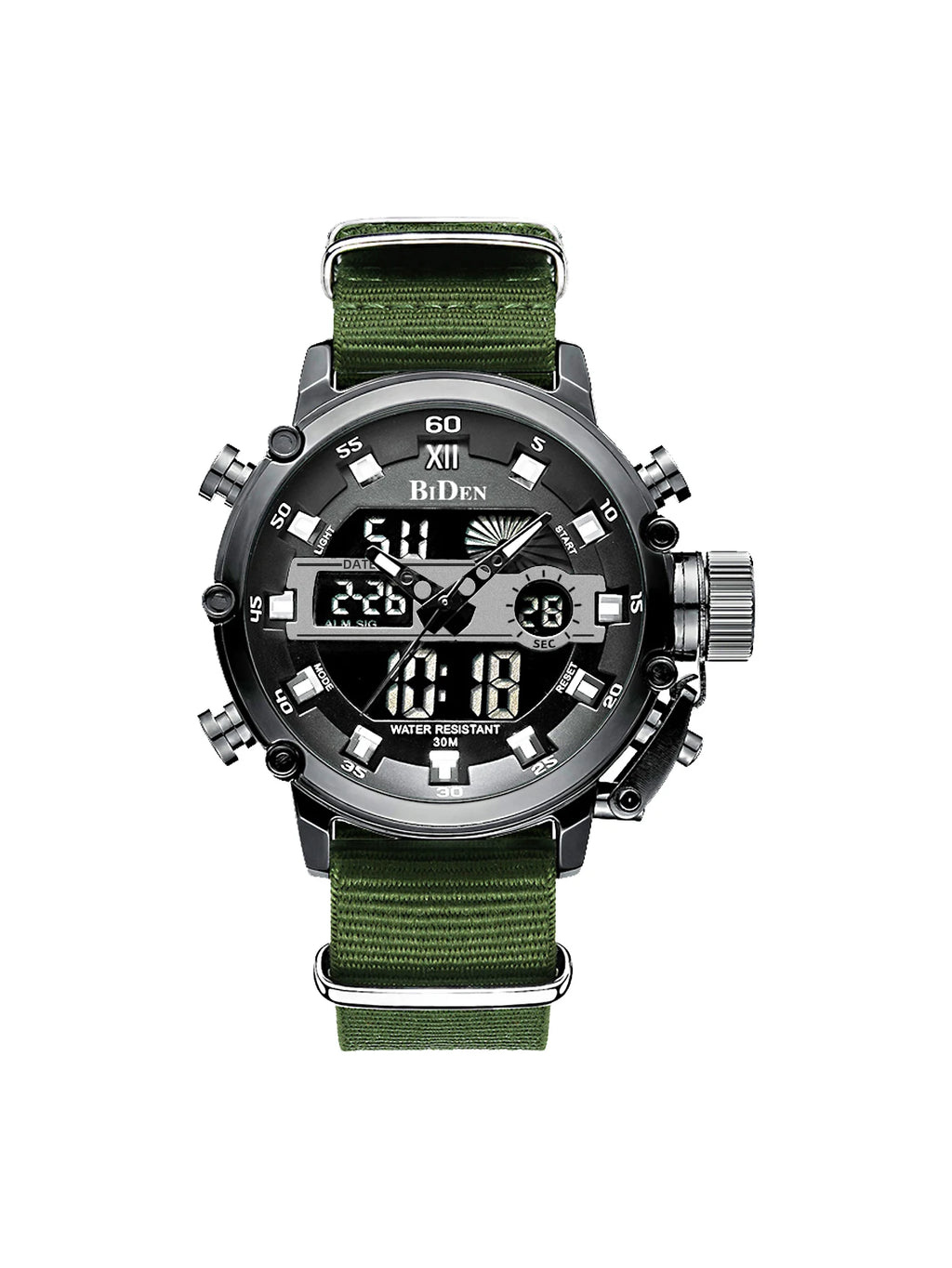 vastara - biden men's waterproof digital military sports watch 13 - sports unisex timepiece with chronograph (USA)