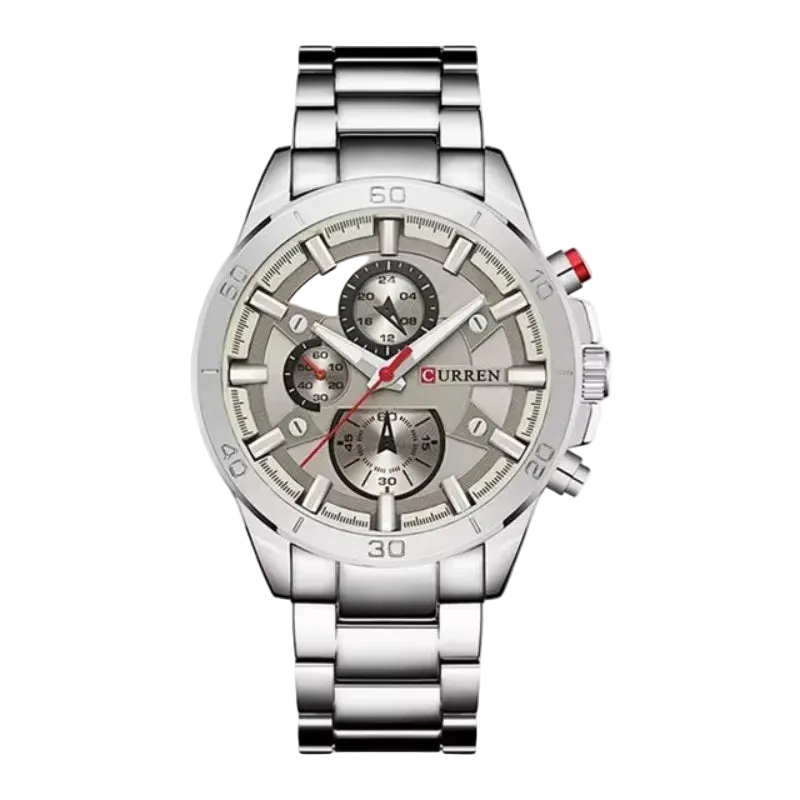 vastara 8275 's stainless steel strap night light chronograph casual 's clock gift - casual unisex watch with chronograph in