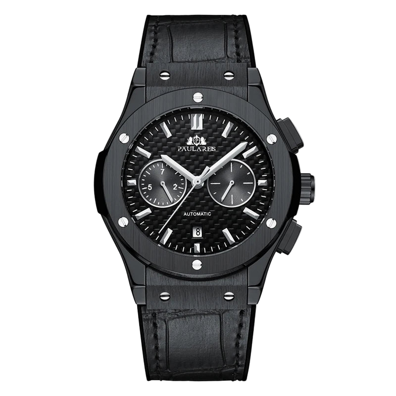 vastara - sport chronoluxe - casual unisex watch with waterproof in black stainless steel (USA)