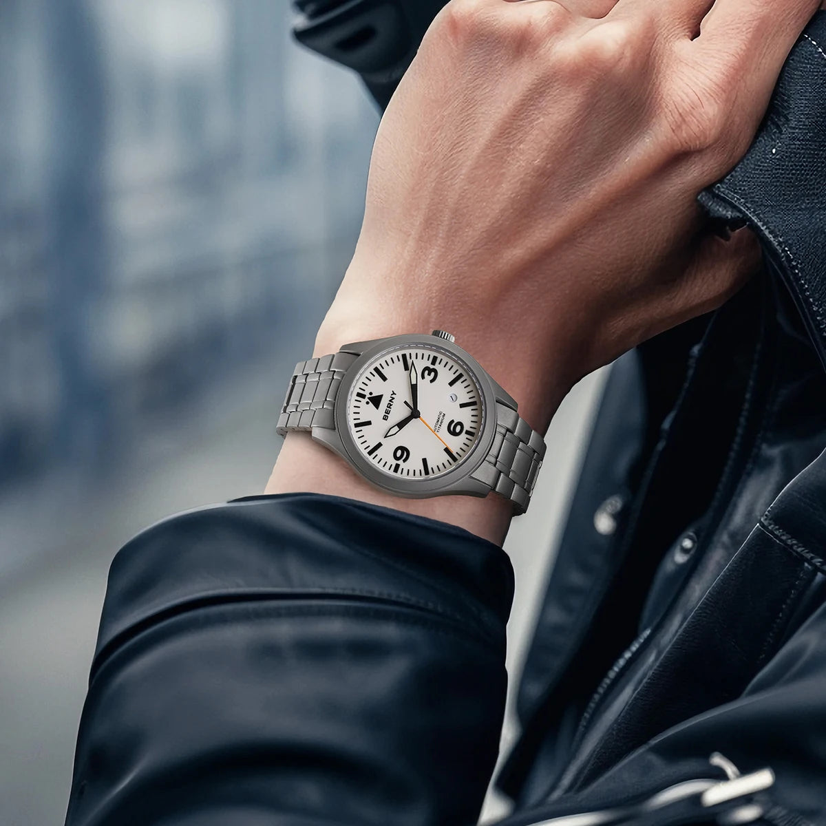 vastara berny pilot titanium sapphire ar coating supper luminous 10bar sport titanium aviation watch 5 - classic unisex