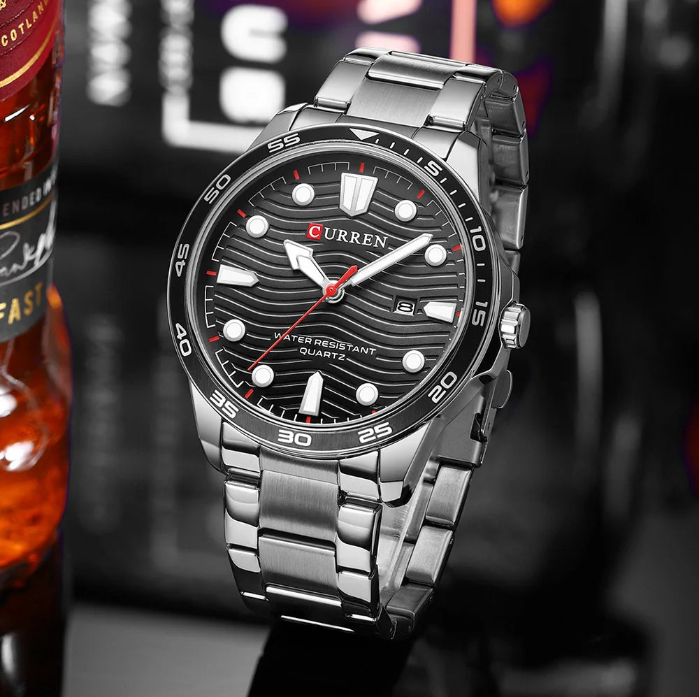 vastara casual stainless steel 's es simple business wristes with date clock luminous watch 27 - casual unisex timepiece