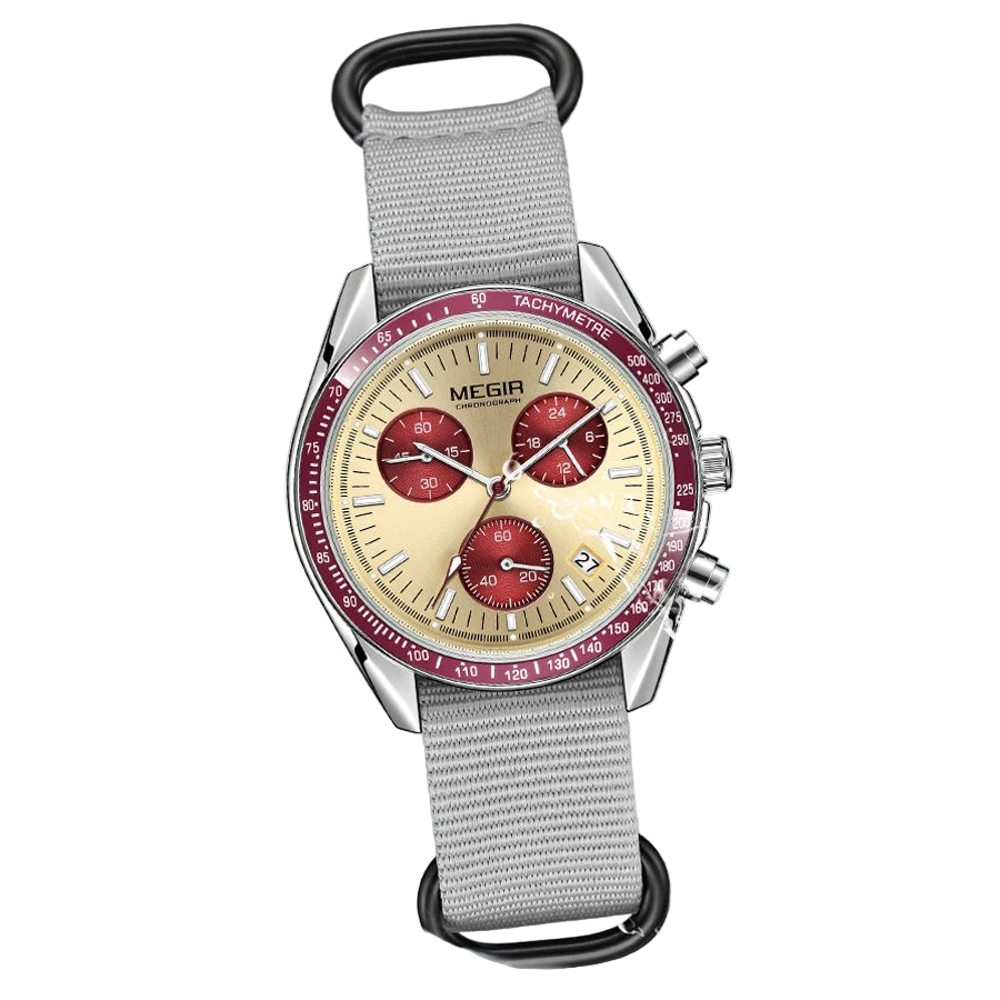 unisex classic watch vastara megir 's canvas weaving strap sport chronograph - daily wear timepiece with white dial (USA)