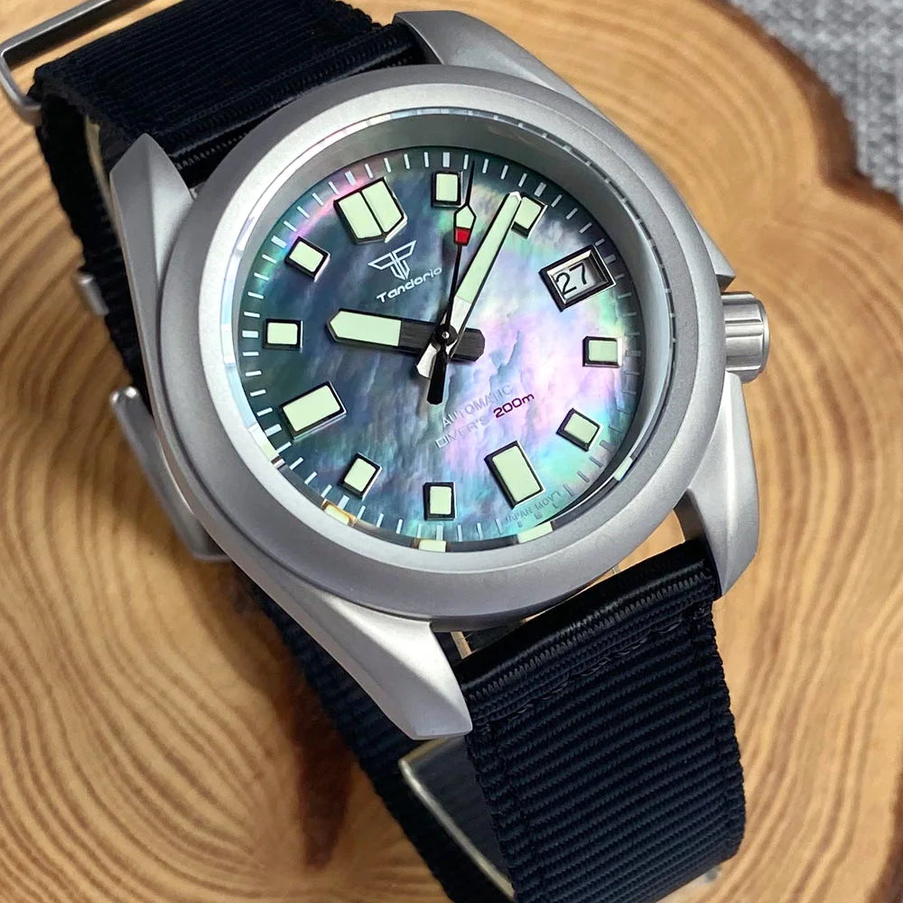 Tandorio Black MOP Shell Dial Lume mm NHMechanical - Automatic Movement with automatic mechanical movement