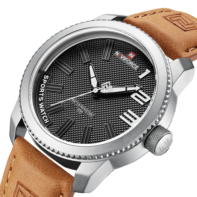 VASTARA vastara - original naviforce watch for men quartz sport unisex timepiece - waterproof leather band watch (USA)