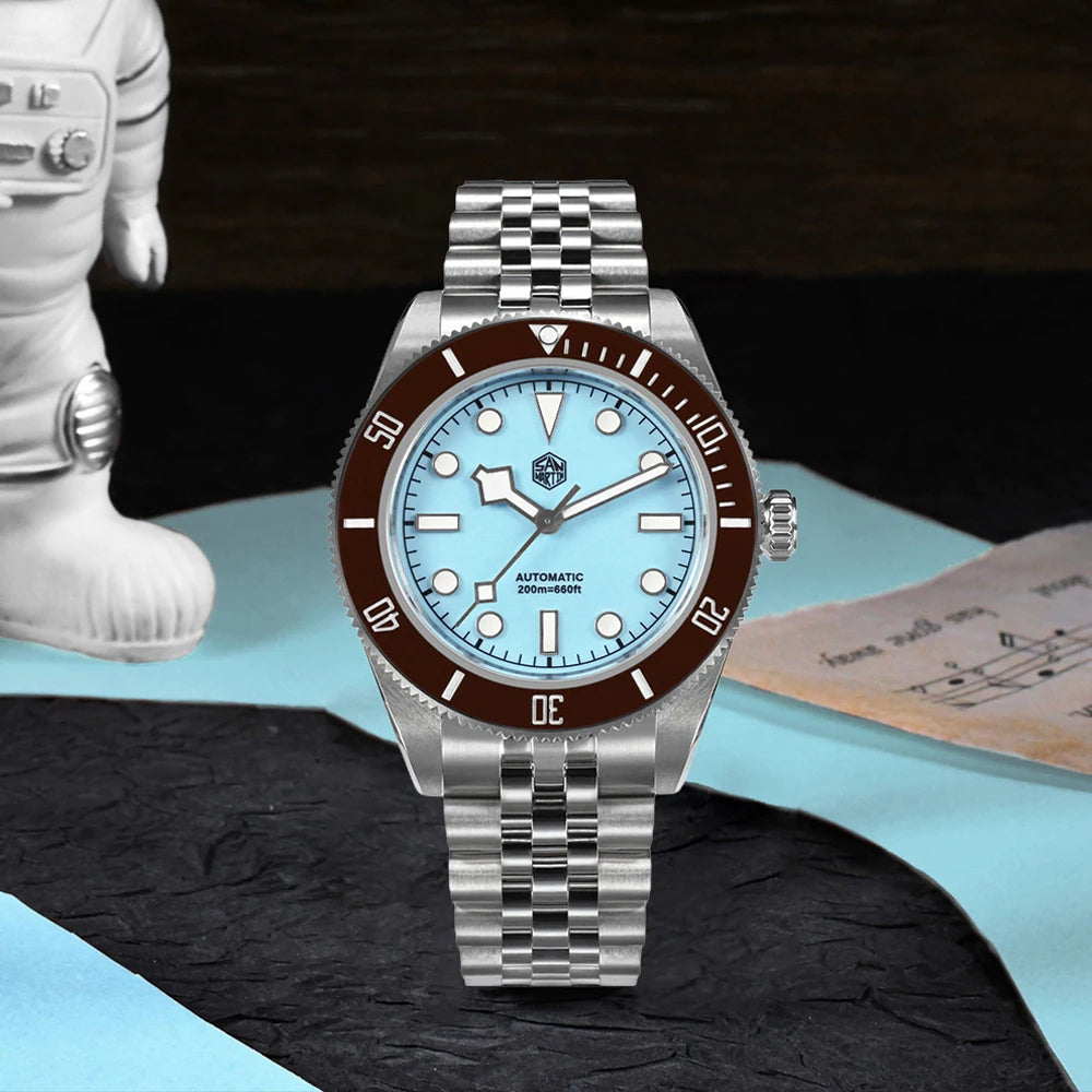 San Martin mm Diver Watch Enamel Dial Light Blue - Product Image 2