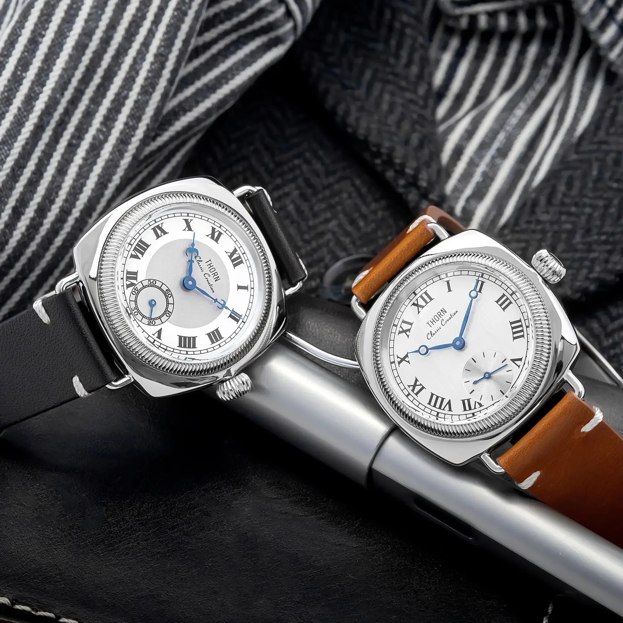 unisex casual watch vastara thorn t002 tribute to classic oyster antique pillow shaped, retro, 's and 's couple - daily wear