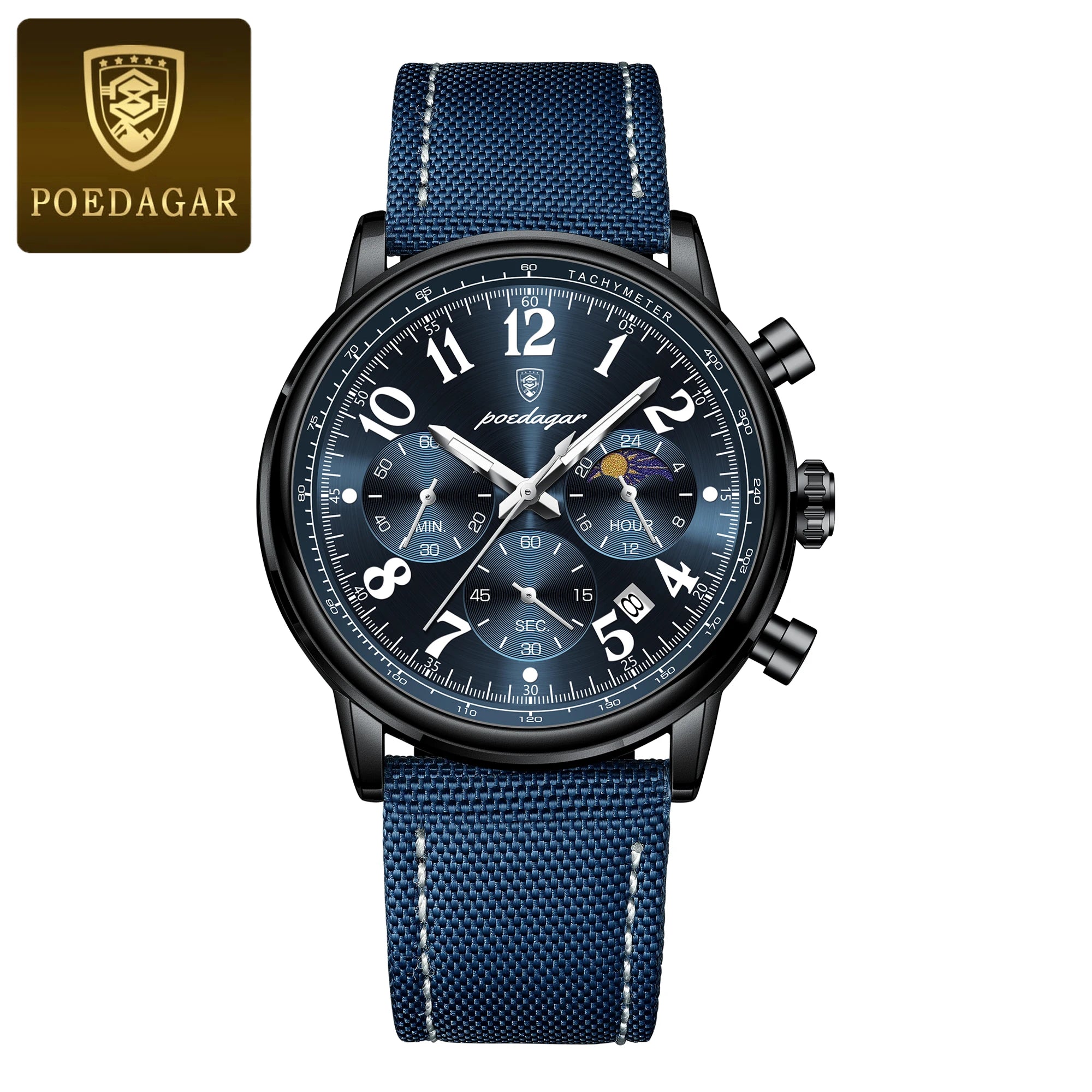 vastara genuine leather chronograph poedagar military sports for watch 26 - sports unisex timepiece with chronograph (USA)
