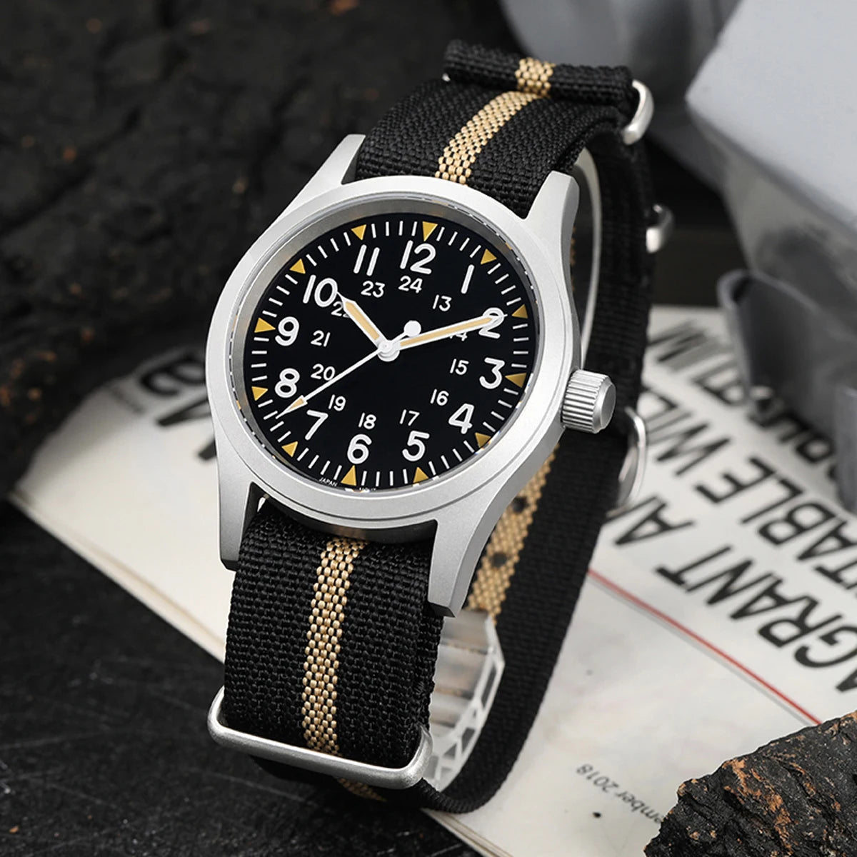 vastara - militado vintage field watch sweep second quartz watch 15 - casual luxury timepiece timepiece with waterproof (USA)