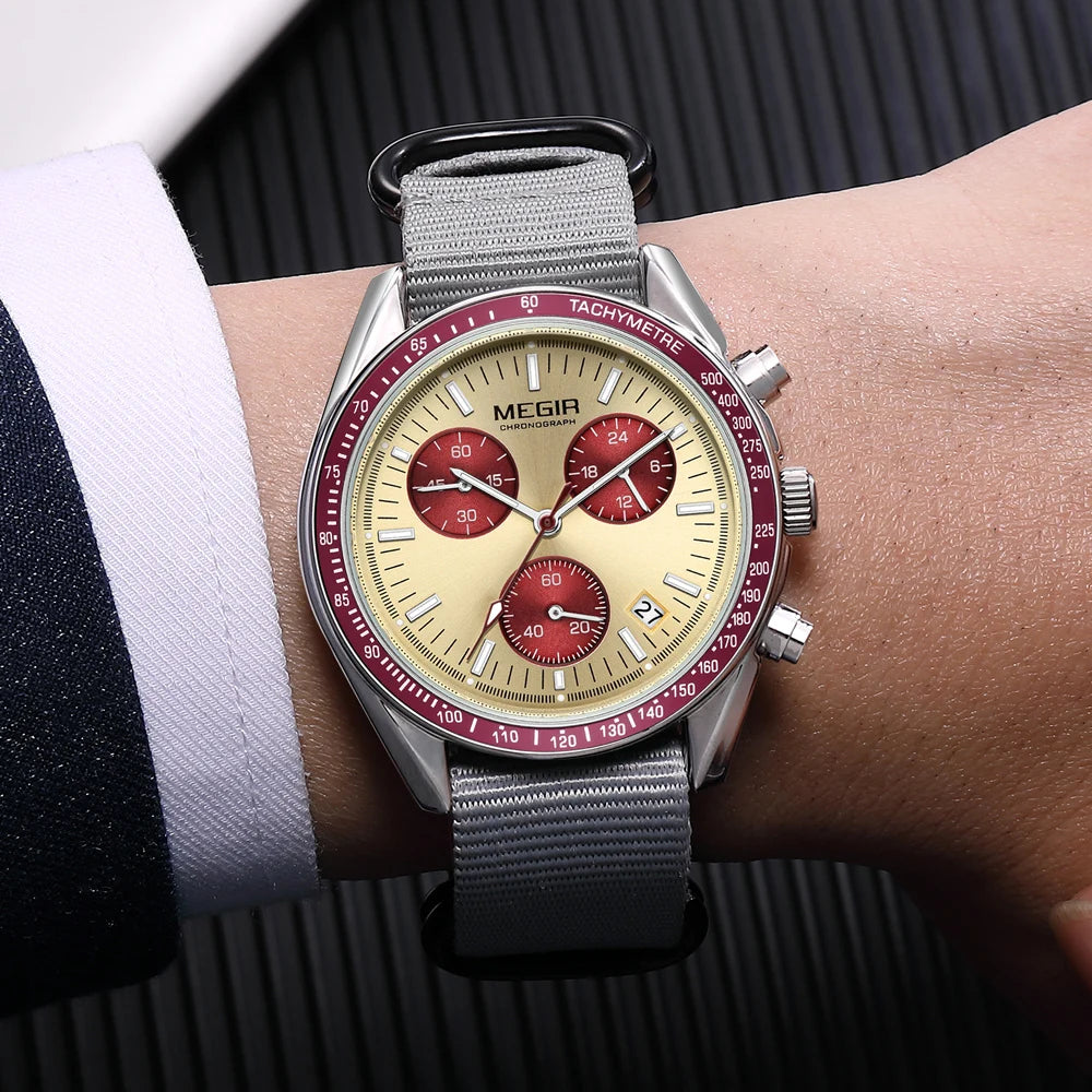 vastara megir 's canvas weaving strap sport chronograph watch 5 - classic unisex timepiece with chronograph (USA)