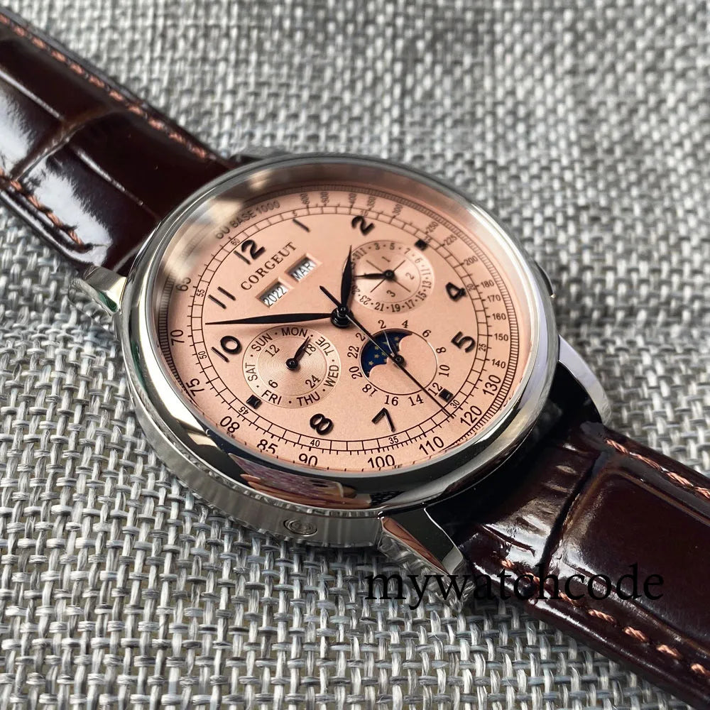 vastara - corgeut horizon master moonphase automatic watch watch 19 - casual unisex timepiece with stainless steel (USA)