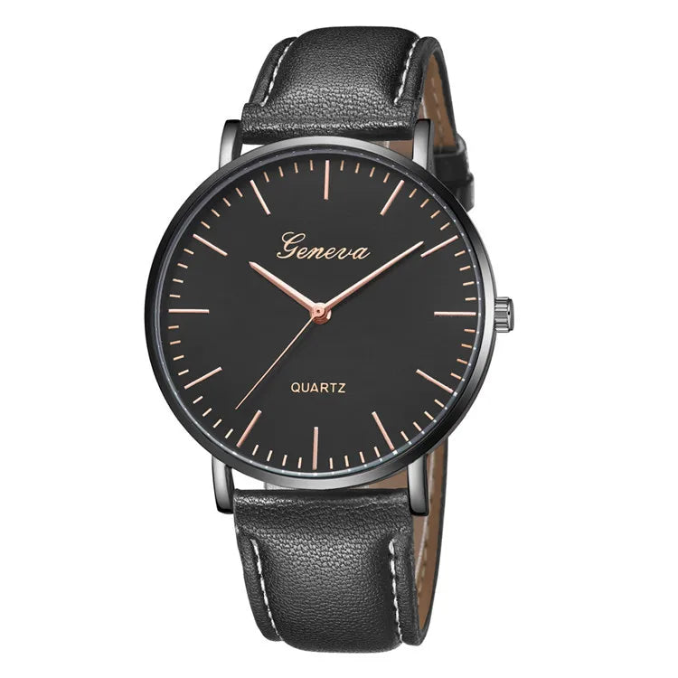 vastara - geneva axis classic leather quartz watch for men watch 9 - casual unisex timepiece with waterproof (USA)