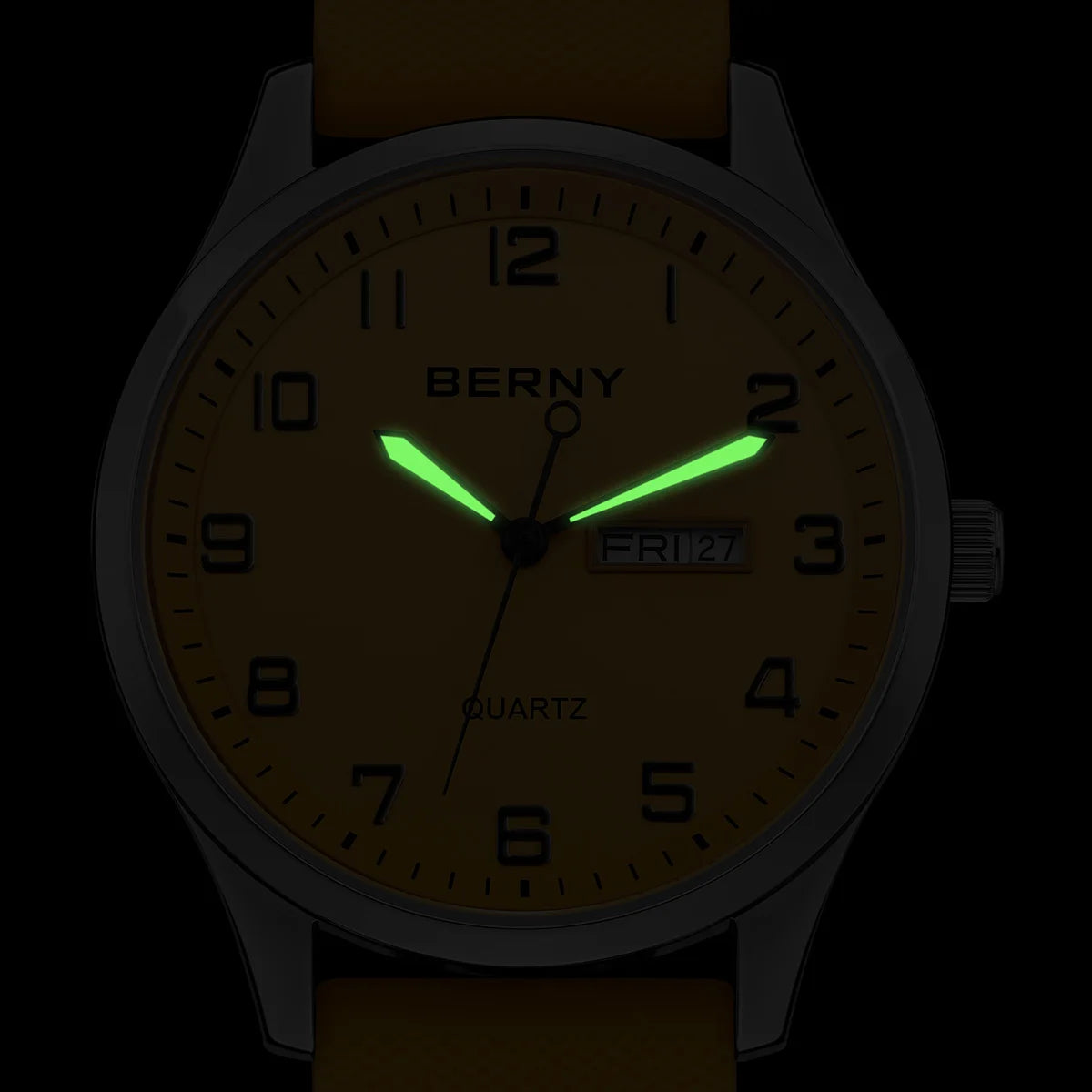 unisex casual watch vastara sapphire silicone sapphire berny es for casual sports es soft silicone strap big dial calendar