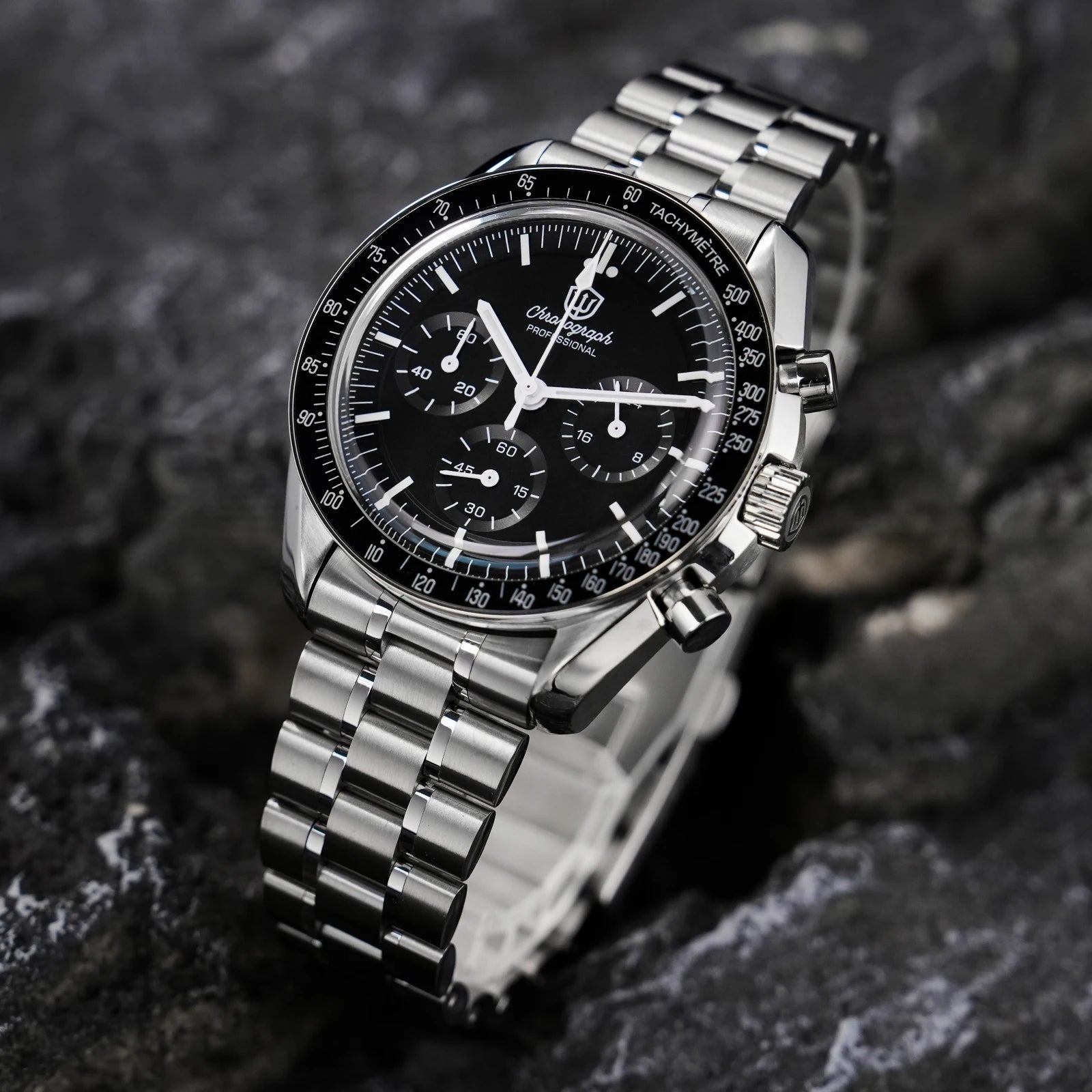 watchdives wd1863 39mm watch vk63 quartz chronograph movement bubble sapphire crystal luminous vintage watches 10bar