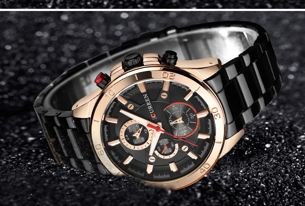 vastara 8275 's stainless steel strap night light chronograph casual 's clock gift watch 19 - casual unisex timepiece with