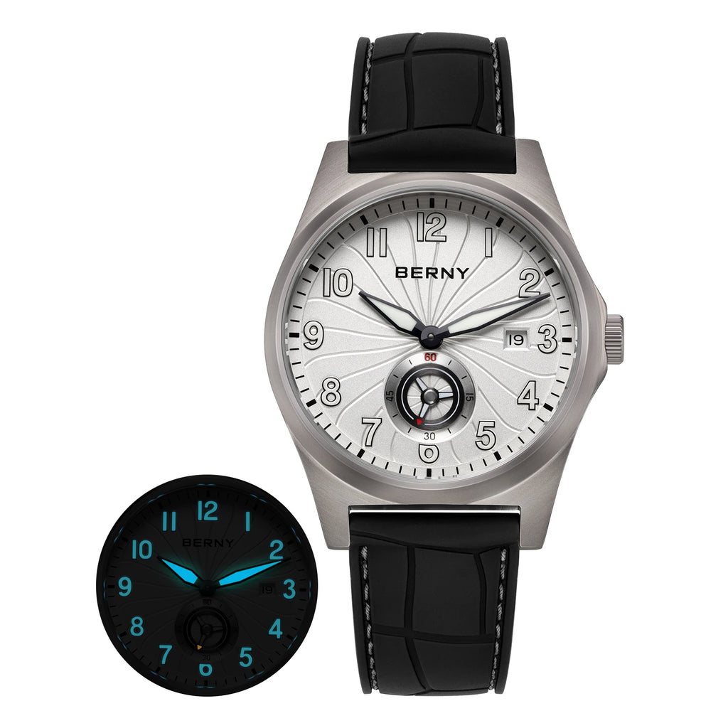 vastara berny full titanium super luminous with sapphire st1731 watch 50 - classic unisex timepiece with stainless steel