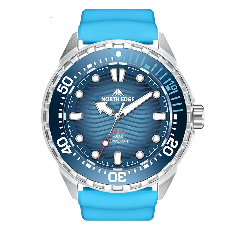 NORTH EDGE TRITON Solar Powered Dive Watch Men - Luxury Watch with precision timepiece