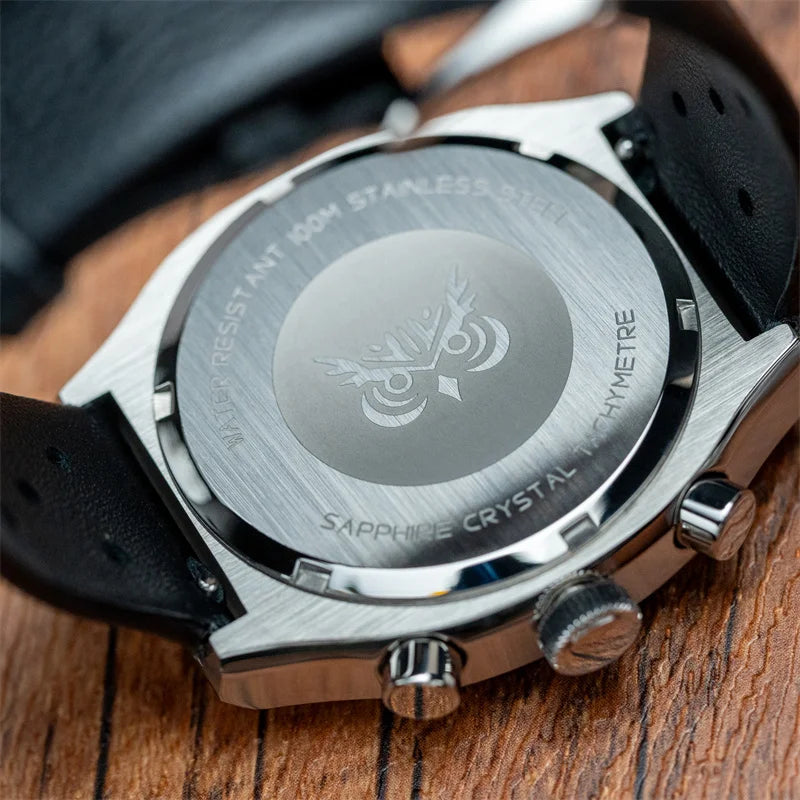 unisex casual watch vastara proxima 39mm square watch – men’s chronograph - business timepiece with neutral dial (USA)