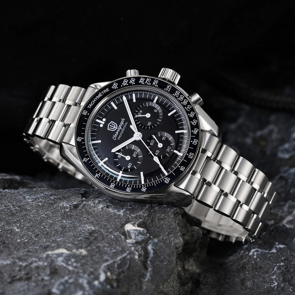 VASTARA watchdives wd1863 39mm watch vk63 quartz chronograph movement bubble sapphire crystal luminous vintage watches 10bar