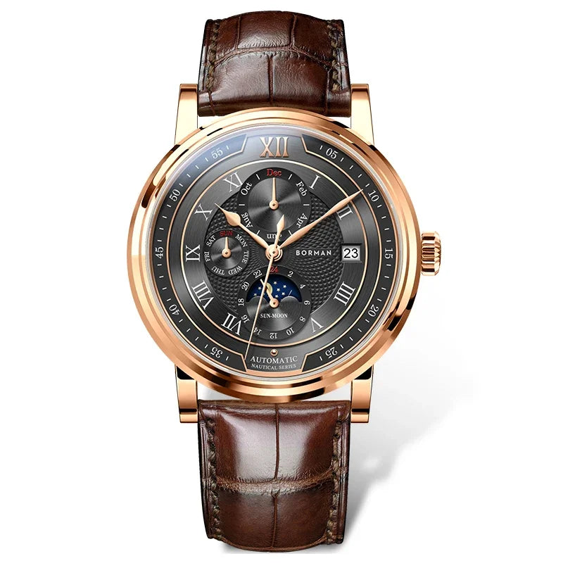 vastara - borman imperium 40mm automatic mechanical moonphase watch watch 11 - casual unisex timepiece with waterproof (USA)