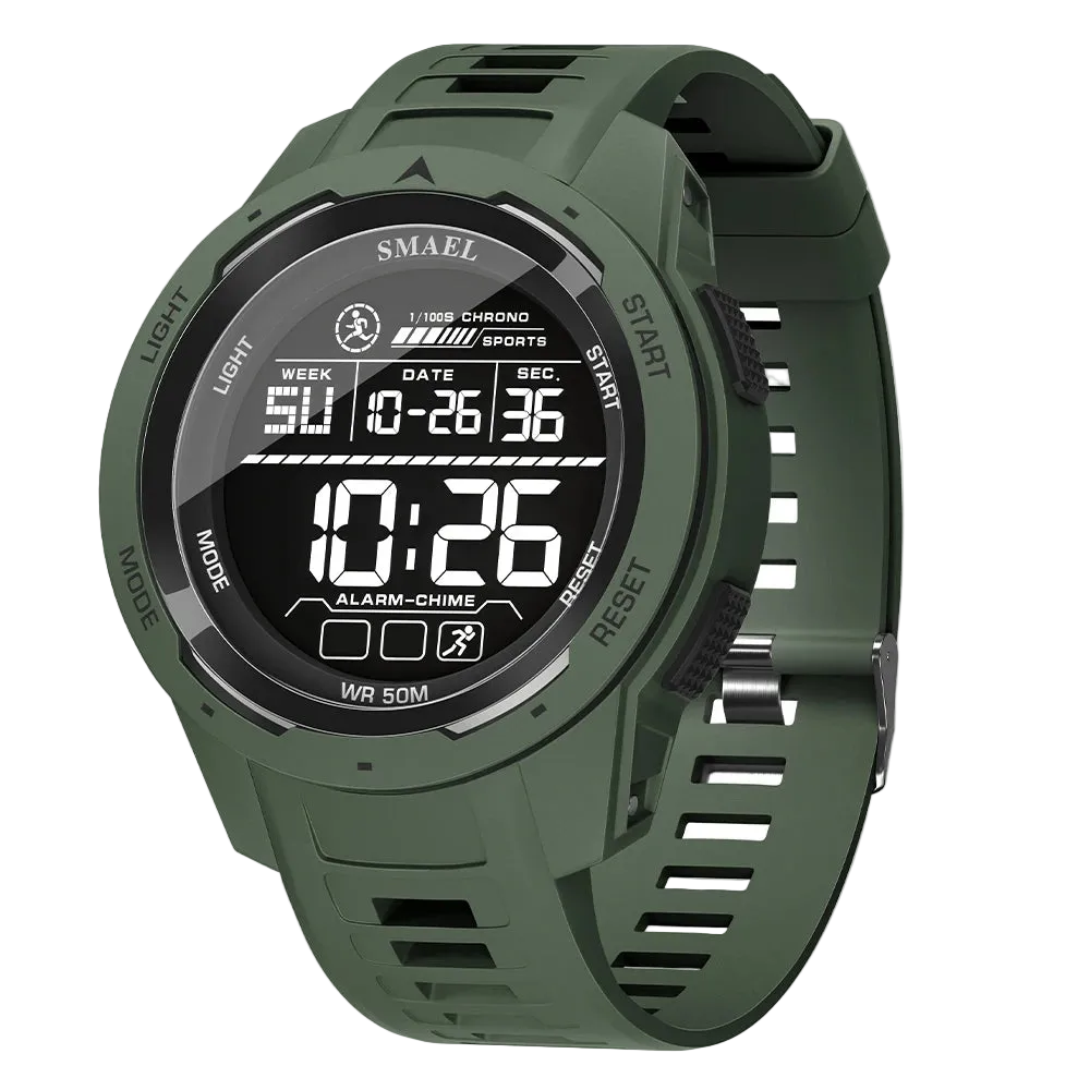 vastara smael 8105 digital es sports led wristes 's 50m digital light stop for - sports unisex watch with stainless steel in