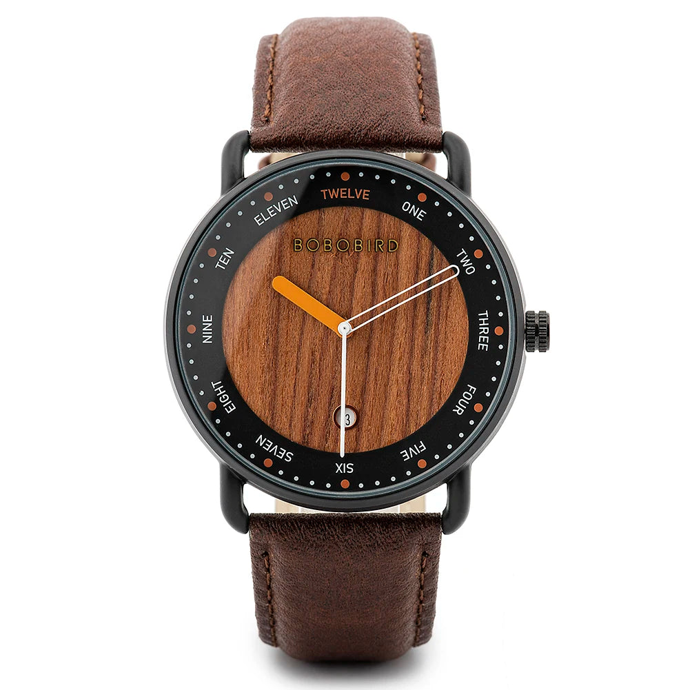 vastara bobo bird men’s wooden watch watch 32 - classic unisex timepiece with stainless steel (USA)