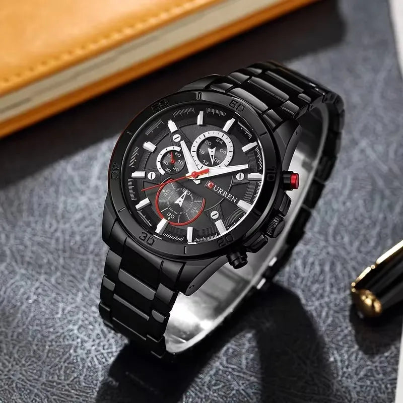 vastara 8275 's stainless steel strap night light chronograph casual 's clock gift watch 5 - casual unisex timepiece with