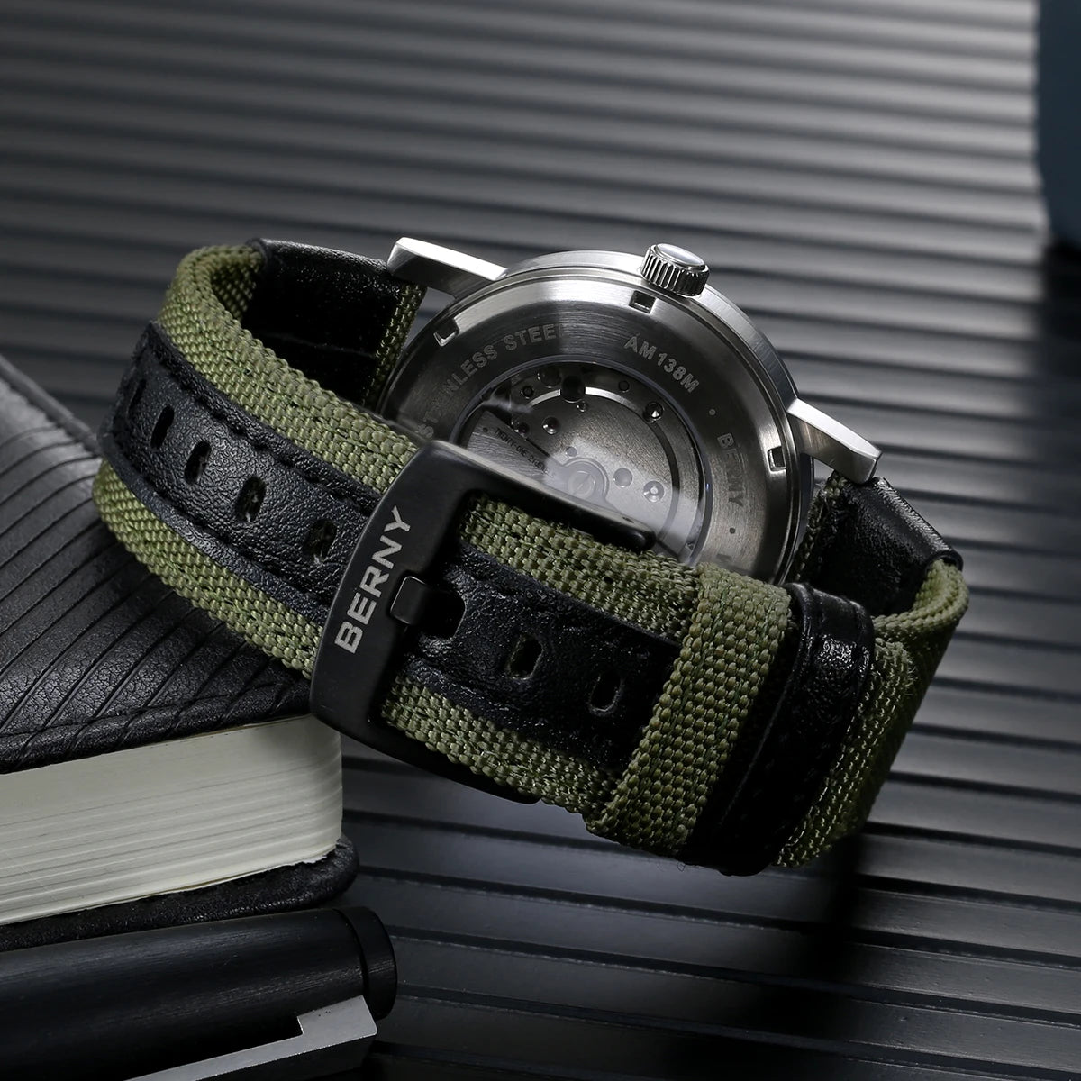 unisex casual watch vastara berny railroad miyota stainless steel sport watch - daily wear timepiece with white dial (USA)