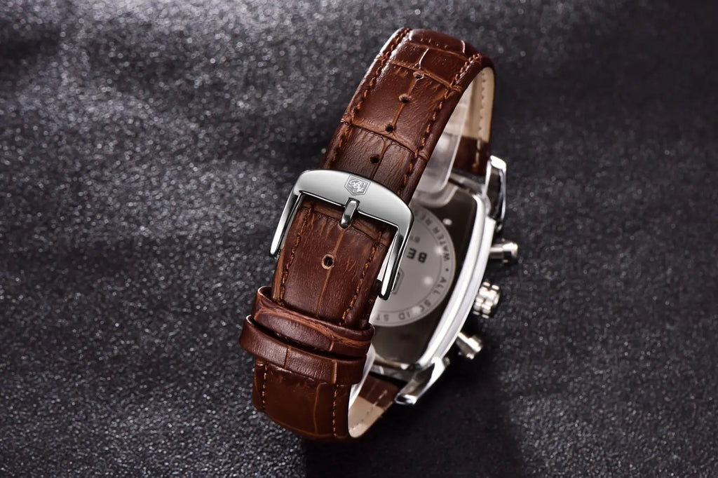 vastara relogio masculino s es chronograph leather military sport rectangle watch 9 - classic unisex timepiece with